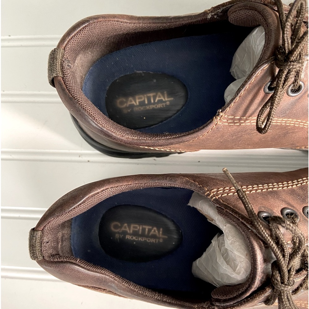 Capital By Rockport Mens Sz 10.5 Brown Leather Casual Shoes PreOwned Gently Used - Picture 4 of 5